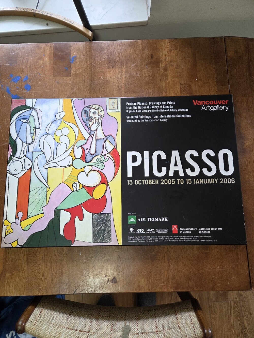 Pablo Picasso Vancouver Art Gallery Exhibition Poster 2005 Plak-It Mounted 26x17